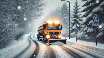 Yellow Snow Plough with Lights